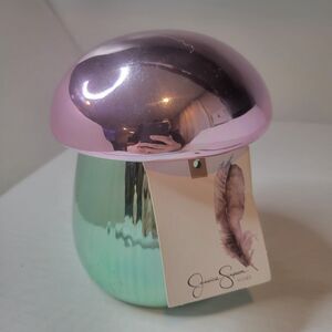 Jessica Simpson Home Soy Blend Candle 9oz Floral Retreat Green Pink Mushroom